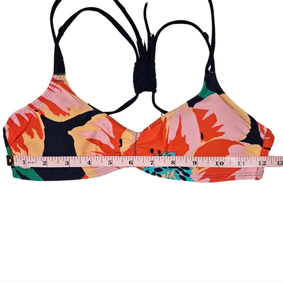 Aerie Racerback Floral Scoop Neck Bikini Top, Red/Pink/Blue, XS - Picture 11 of 13